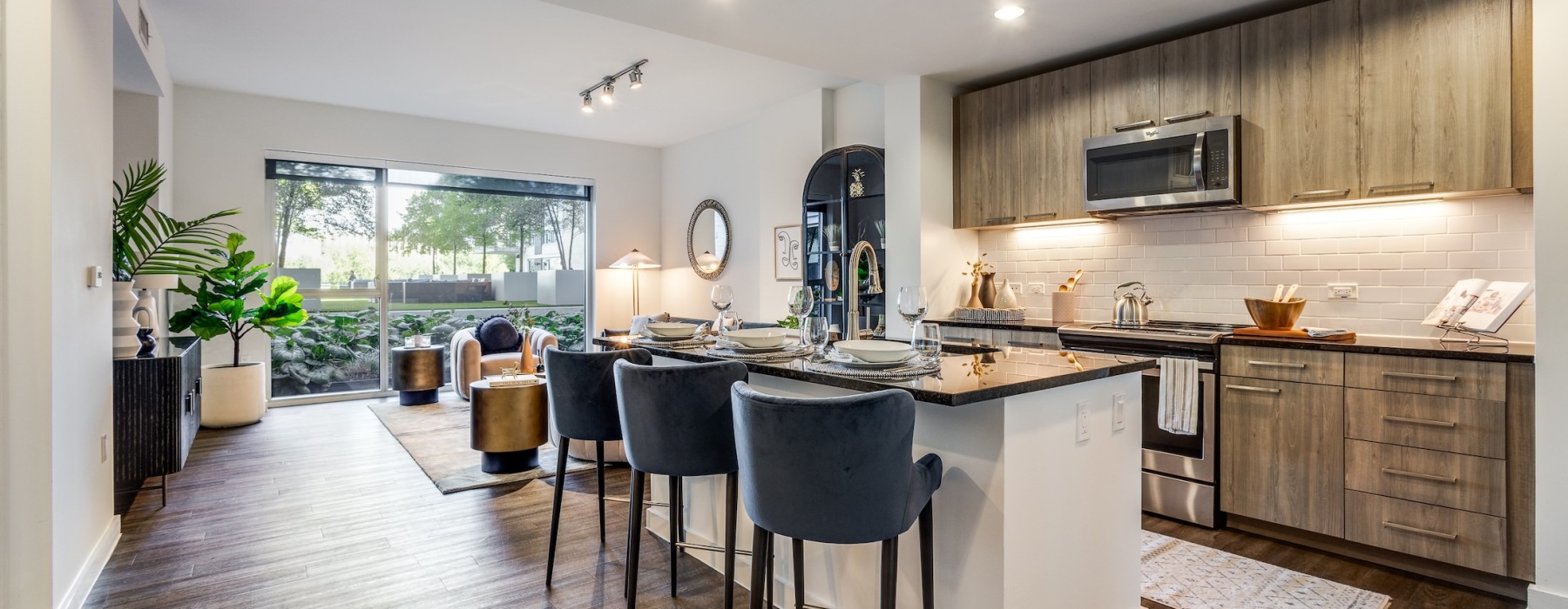 Well-lit kitchen with ample counter space