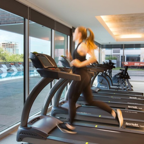 a person working out in a gym